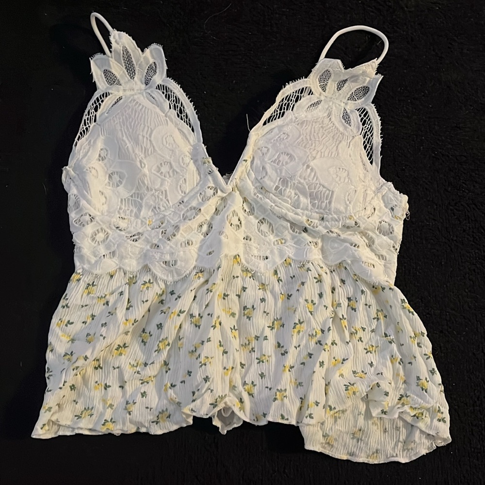 White Lace Floral Top
